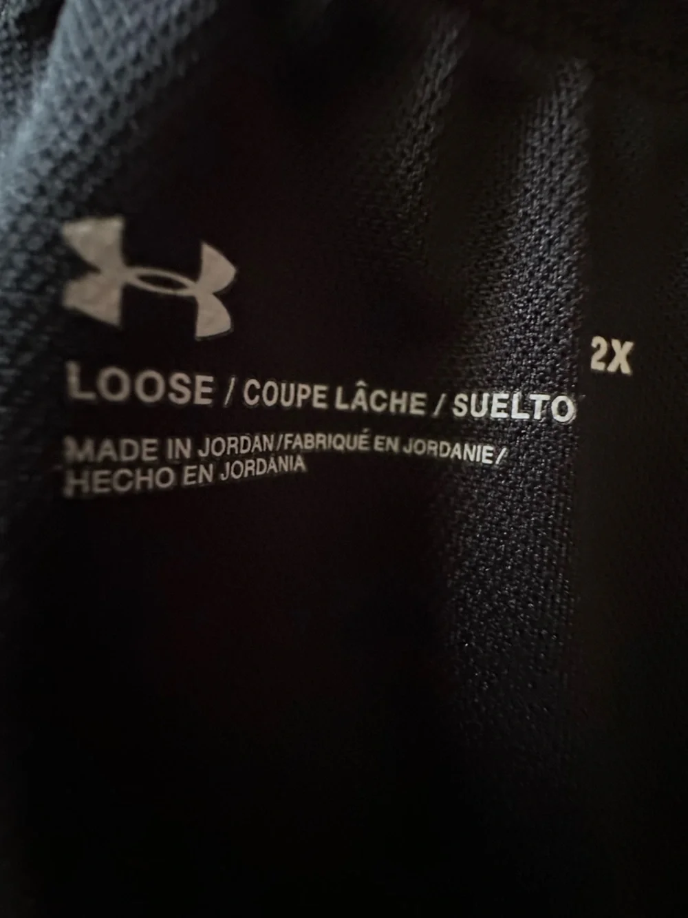 Under Armour Black Athletic Shorts with Gray Leopard Panel and Melon Color Trim